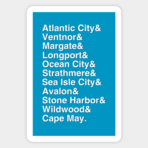 South Jersey Beaches List Magnet by GloopTrekker